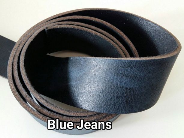 Lederriemen Büffelleder blue jeans (Dickleder)