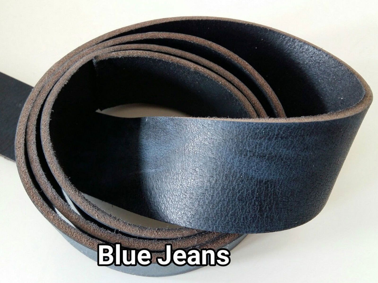 Breite:1.5cm breit Gürtelleder Farbe:dunkelblau 3,8mm dick rustikales Büffelleder Wasserbüffel Lederriemen Texas