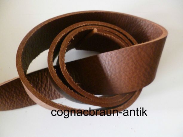Lederriemen Büffelleder cognacbraun antik (Dickleder)